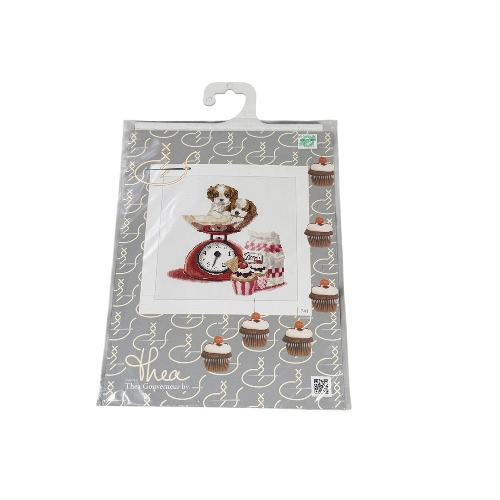 Thea Gouverneur CUPCAKE PUPPY‎ 741 Cross Stitch Kit Opened Unused